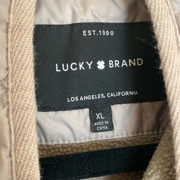 Lucky extra large puffer jacket coat taupe grey - Picture 3 of 4